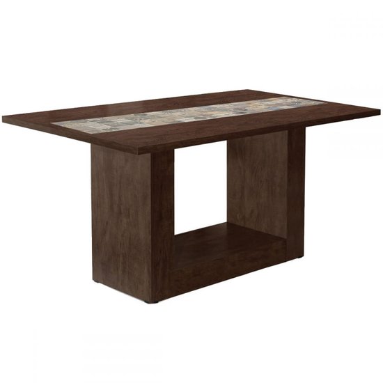 Mesa De Madeira Suíça Castanho Rústico - Art Panta