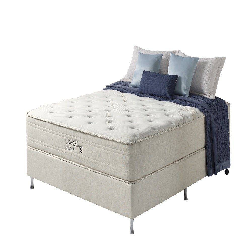 Conjunto Cama Box Casal Anjos Soft Dream 138x188cm Molas Ensacadas Colombo