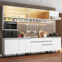 Cozinha Completa Madesa Verona com Armário e Balcão (Sem Tampo e Pia) Vidro Reflex