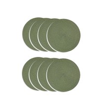Jogo americano redondo 8 unidades -  verde oliva