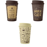 Kit 3 copos para cafe 350 ML com tampa CAFE