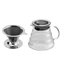 Kit Jarra vidro e filtro para café Compativel com V60