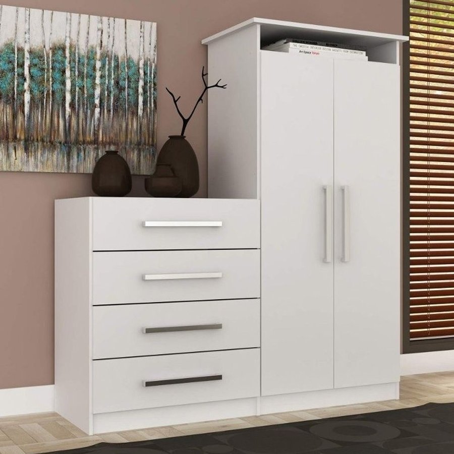 Cômoda Sapateira Malu 2 Portas 4 Gavetas Branco - Pnr Móveis - Colombo