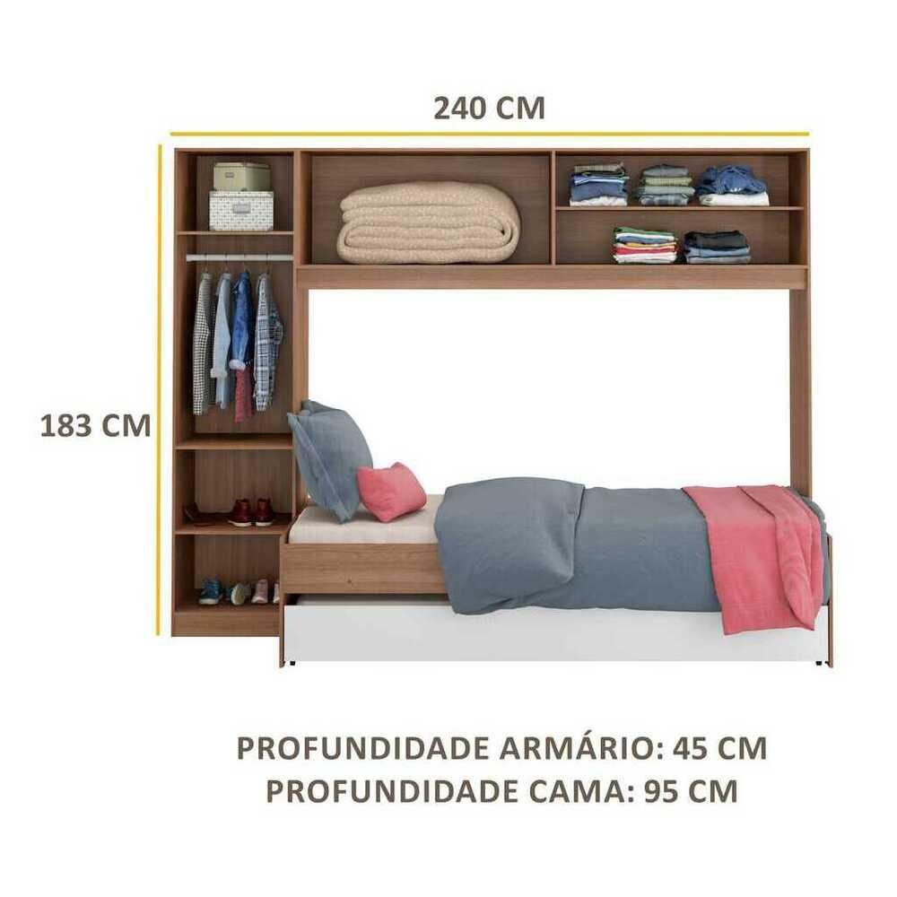 Guarda Roupa Roupeiro Multimoveis C Bicama Para Colchao 190cmx90cm Avela Branco Ref 2691 952 Colombo