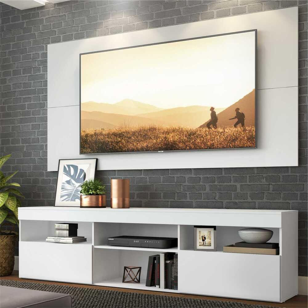 Rack com Painel P/TV até 65" Flórida Multimóveis Branco ...