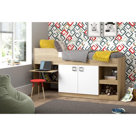 Cama Solteiro Com Colchao Incluso Armario E Escrivaninha Multimoveis Argila Branco Colombo