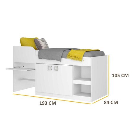 Cama Solteiro Com Colchao Incluso Armario E Escrivaninha Multimoveis Branco Colombo