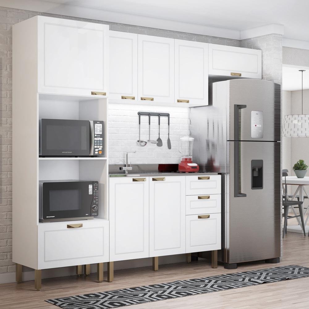Cozinha Completa 4 Pecas Americana Multimoveis 5699 Branco Colombo Ter uma cozinha americana em casa e a mesma coisa que dizer que tem uma cozinha pratica! lojas colombo