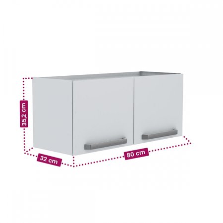 Armario De Cozinha Aereo Colormaq Verona 2 Portas 35 2x80cm Em Aco Colombo