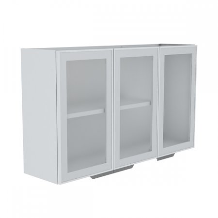 Armario De Cozinha Aereo Colormaq Verona 3 Portas 70x120cm Em Aco E Vidro Colombo