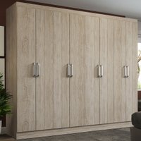 Guarda-roupa Casal Malu 8 Portas 8 Prateleiras Malbec Bege - Pnr Móveis