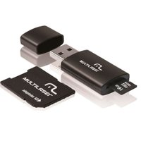 Pen Drive Multilaser 16GB 3 em 1 com Cartão de Memória e Adaptador MC112