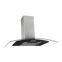 Coifa de Parede 80cm Vidro Curvo Terim Black/Inox