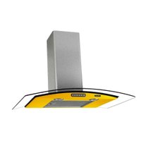 Coifa Terim Parede Vidro Curvo Amarela/inox Duto Slim 70 Cm