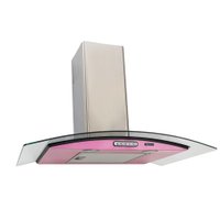 Coifa Terim Parede Vidro Curvo Rosa/inox Duto Slim 90 Cm