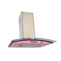 Coifa Terim Parede Vidro Curvo Rosa/Inox Duto Slim 60 Cm
