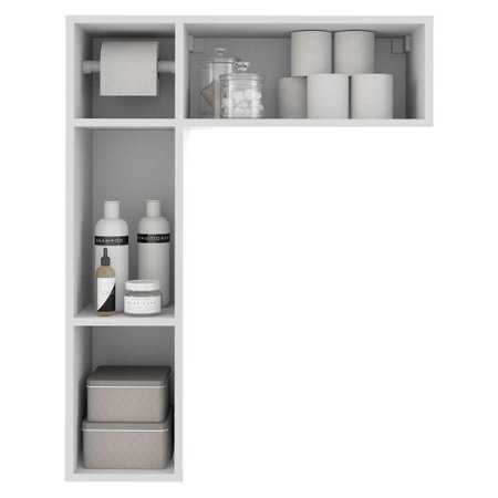 Armario De Banheiro Para Vaso Sanitario C Suporte Para Papel Higienico E 2 Portas Multimoveis Bco Colombo