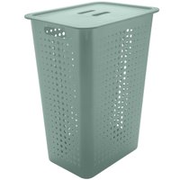Cesto Para Roupas Organizador Lavanderia 47 Litros Plástico Verde Eucalipto