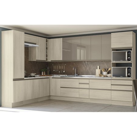 Armario Aereo Cozinha Maxxi 1 Porta Basculante G772 Amendoa Kappesberg Colombo