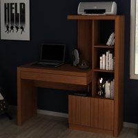 Mesa Para Computador 2 Portas 1 Gaveta  Me4143 Amendoa - Tecno Mobili