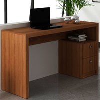 Mesa Para Escritório 2 Gavetas Amendoa Me4130 - Tecno Mobili