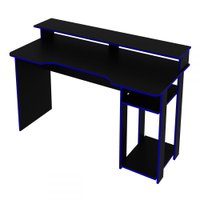 Mesa Gamer Ideal Para 2 Monitores  Preto/azul Me4153 - Tecno Mobili