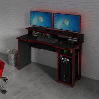 Mesa Gamer Ideal Para 2 Monitores Preto/vermelho Me4153 Tecno Mobili - Preto