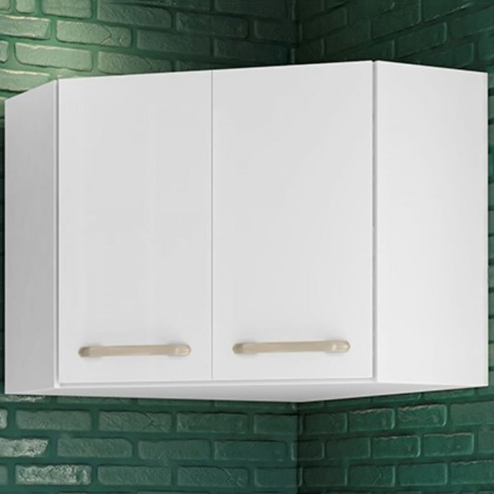 Armario Aereo Cozinha Canto Obliquo Loa 2 Portas Branco Uv Nicioli Colombo