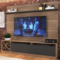 Rack Com Painel Para Tv Até 50 Polegadas 2 Portas  Montana/grafite 2023 - Quditá Móveis