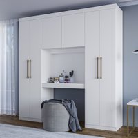 Guarda Roupa Casal 6 Portas Montagem Flex Branco Carraro
