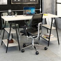 Mesa Para Escritório Kuadra 4 Prateleiras Snow - Compace