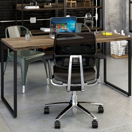 Mesa Para Escritório Kuadra Carvalho Dark 141 - Compace