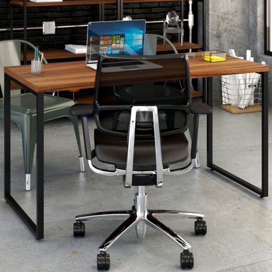 Mesa Para Escritório Office Kuadra Nogal 8397 - Compace