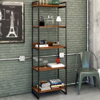 Estante Para Livros 5 Prateleiras Nogal 8393 - Compace