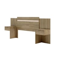 Cabeceira Casal Extensível e Mesa Lateral Madeirada Carraro