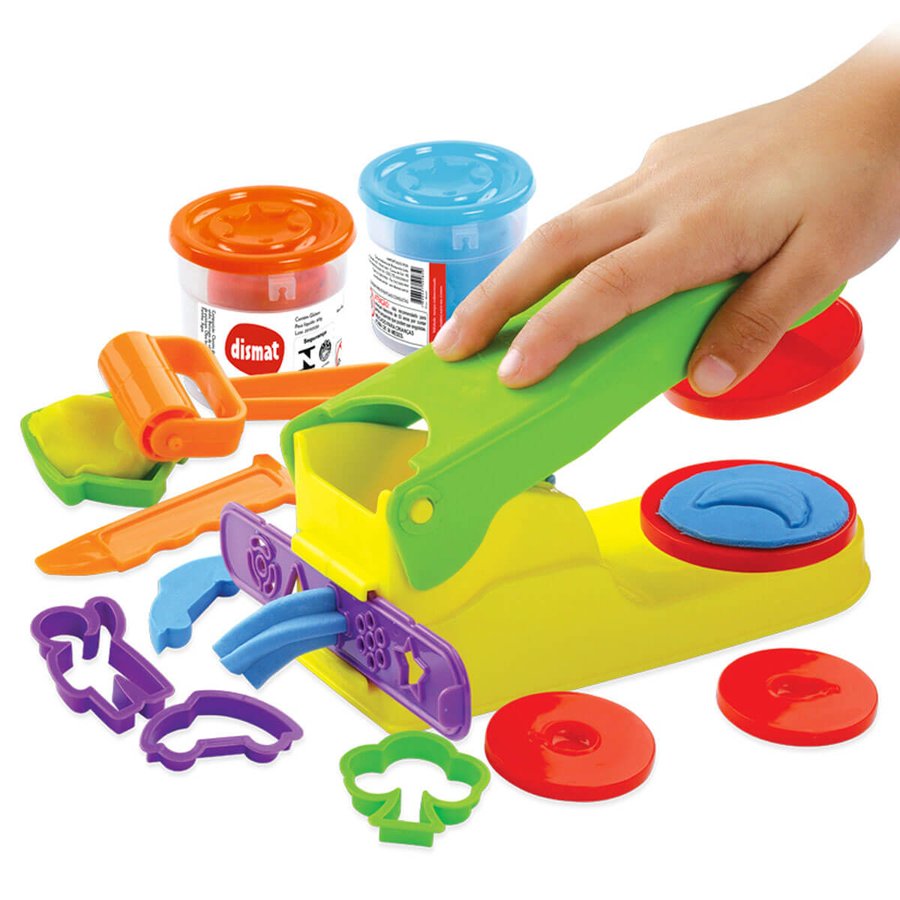 Brinquedo Educativo Mini Fábrica de Massinha de Modelar Dismat 12 Peças