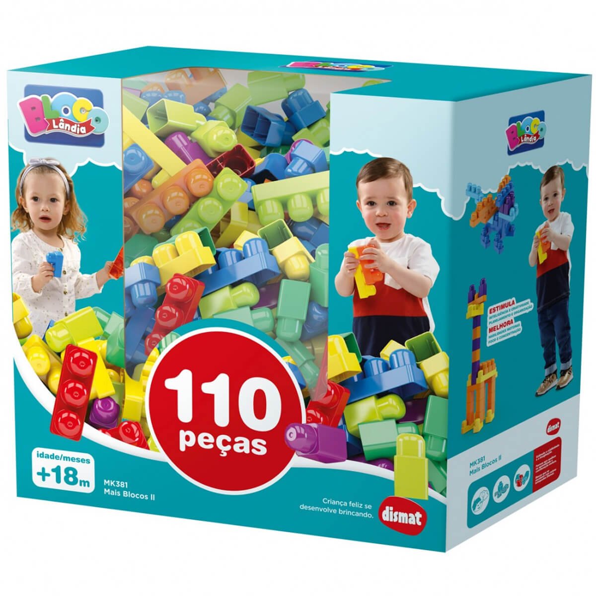 Blocos de Montar Infantil Pinos Brinquedos para Crianças 110 peças