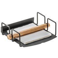 Suporte Porta Guardanapos De Mesa Quadrado Grafite Com Contrapeso de Madeira