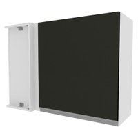 Armário de Cozinha Aéreo de Canto 1 Porta Branco/Preto Glamy Madesa