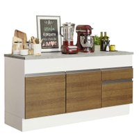 Balcão de Pia Armário de Cozinha 150 cm 2 Portas e 2 Gavetas (Com Tampo) Branco/Rustic Glamy Madesa