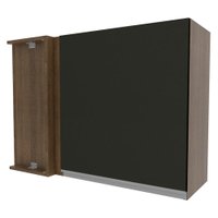 Armário de Cozinha Aéreo de Canto 1 Porta Rustic/Preto Glamy Madesa