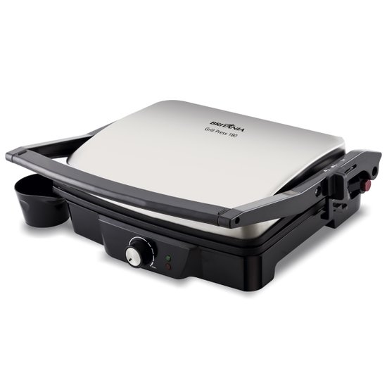 Grill Press 180 Britania Com Chapas Antiaderentes E Abertura De 180 Graus