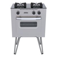 Fogao 2 Bocas Venax Mini Cook Inox Gas GLP