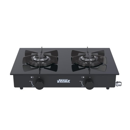 Fogao de Mesa 2 Bocas Venax Flamalar Vitreo Vermelho Gas GLP