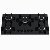 Cooktop Sognare 5 Q Tripla Chama Preto Gás Glp