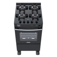 Fogao 4 Bocas Venax Gaudi Vetro Vitreo Preto Fosco Gas GLP