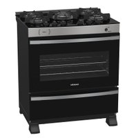 Fogão 5 Bocas Venax Maxi Vitreo Inox Gás GLP
