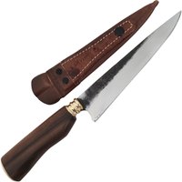 Faca Modelo Tesoura de Tosquia Artesanal 7' Gaúcha Churrasco Aço Carbono 1070 Cabo de Madeira