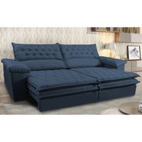 Sofá Retrátil e Reclinável Molas Ensacadas Cama inBox Botonê 2,12m Espuma Viscoelástico Suede