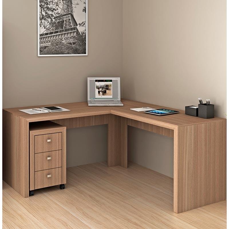 Mesa para Computador de Canto ME4116 - Tecno Mobili - Amêndoa